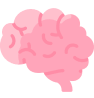 Imagen de un cerebro color rosa.