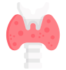 ícono de la gándula tiroides en color rosa
