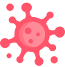Imagen de una célula en color rojo.