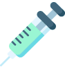 Imagen de una jeringa con solución de medicamento en color verde.
