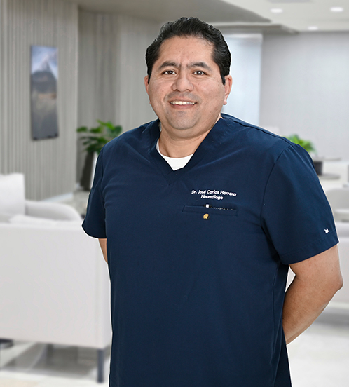 This is the profile photo of a pulmonologist and internist Puebla  Hospital Angeles Puebla .