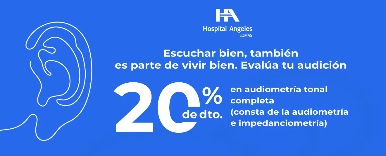 Ilustración de una oreja que representa la evaluación de la capacidad auditiva con  estudio de audiometría tonal completa en Hospital Angeles Lomas. 
