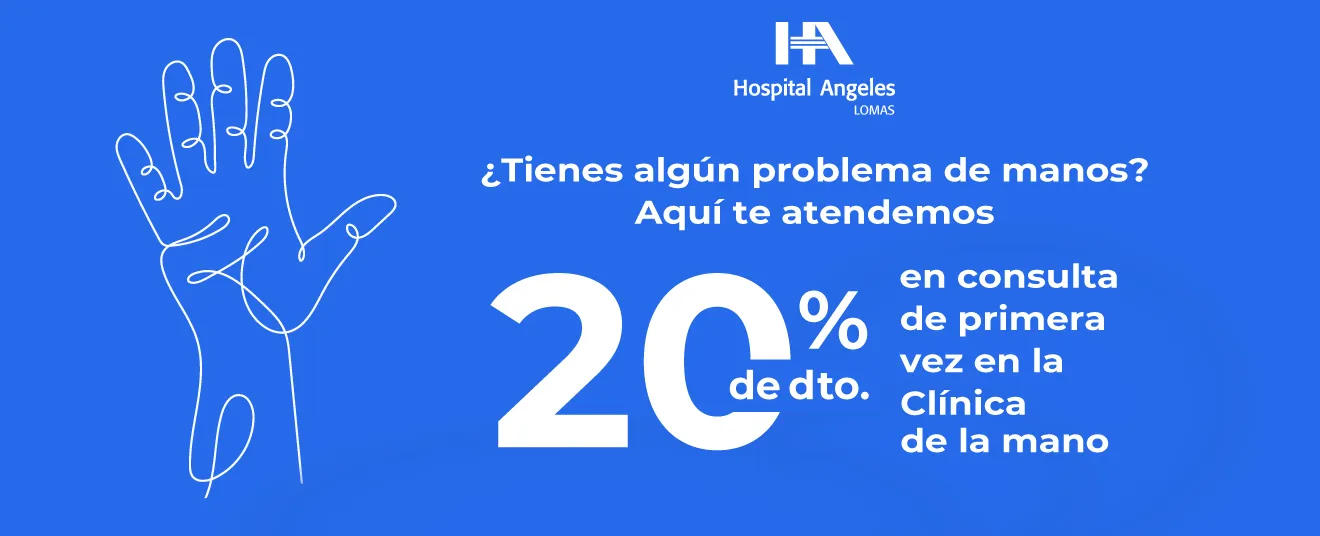 Ilustración de una mano con dolor o lesión atendida por especialistas de la Clínica de Mano de Hospital Angeles Lomas.
