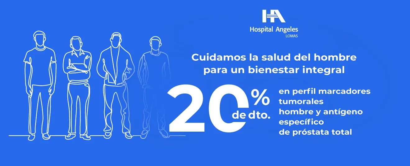 Ilustración de hombres que se realizarán el Perfil marcadores tumorales y Antígeno especifico de próstata total en Hospital Angeles Lomas.